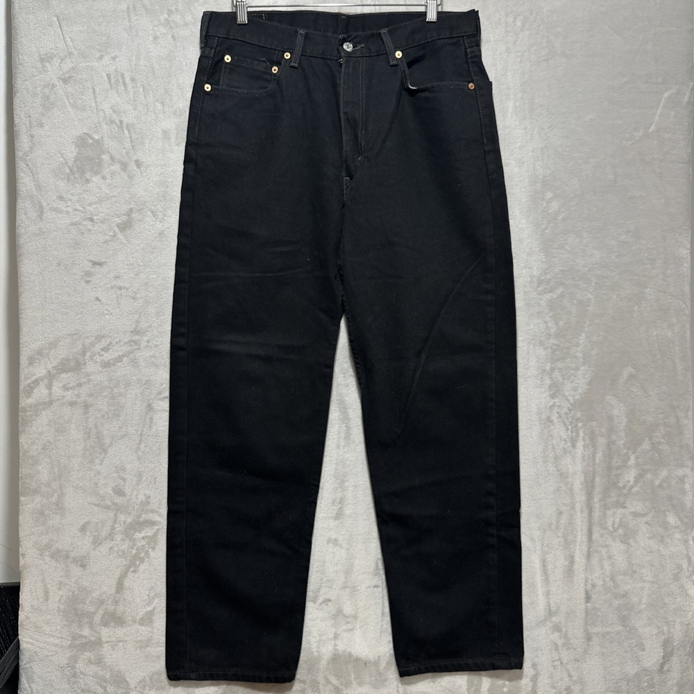Levi's 550 Relaxed Jeans Men's 36 Black Loose Tapered Leg High Rise Pockets Logo